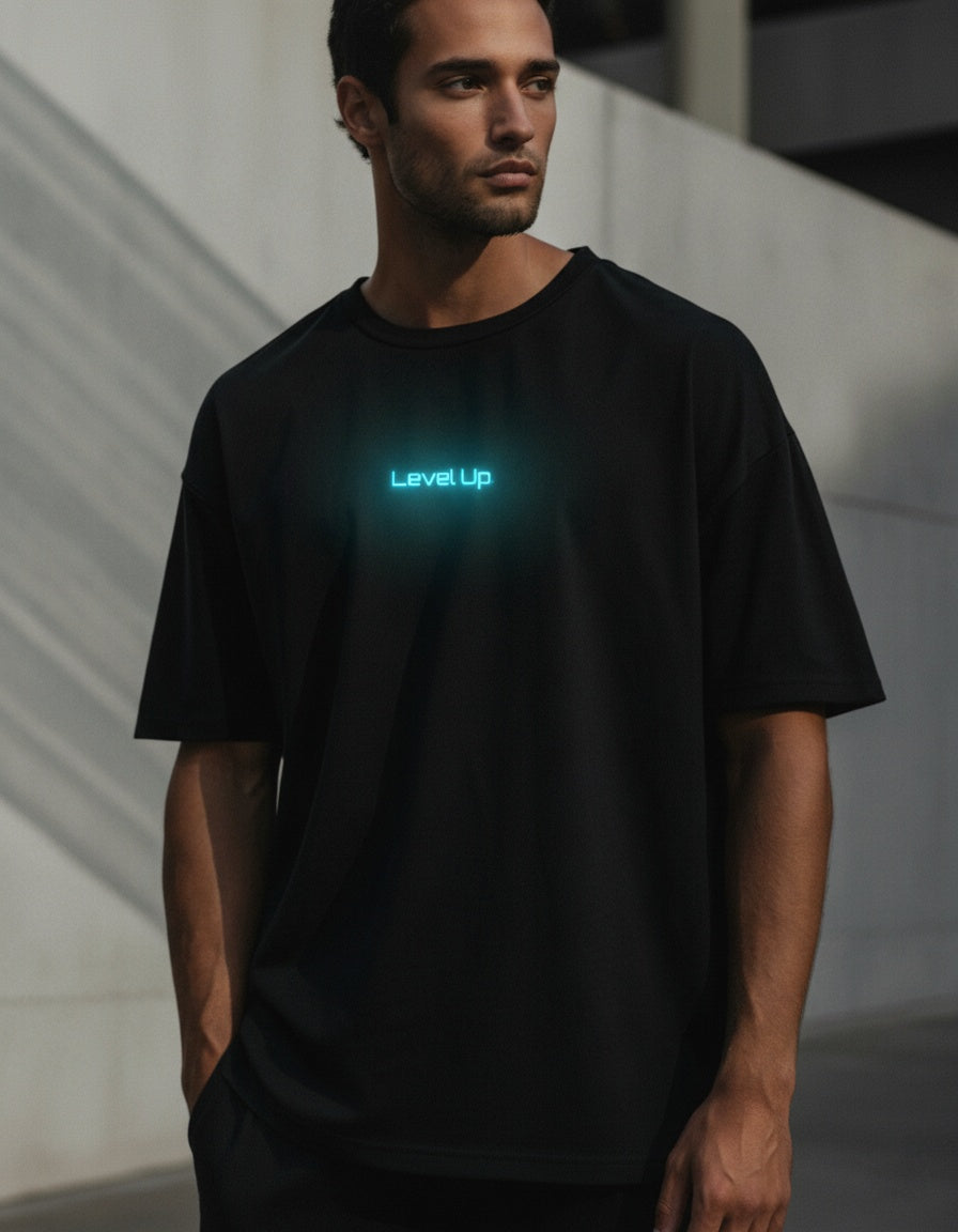Level Up Neon Glow Oversized T-Shirt